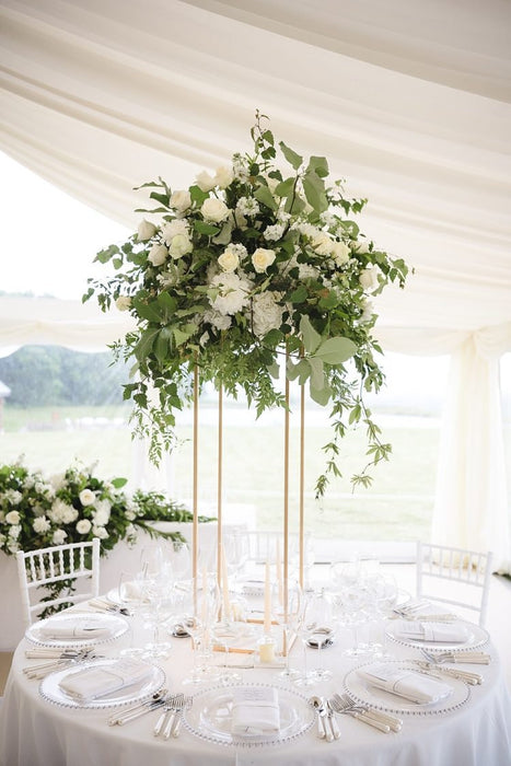 Rose Gold Modern Rectangular Wedding Centerpiece Floral Stand